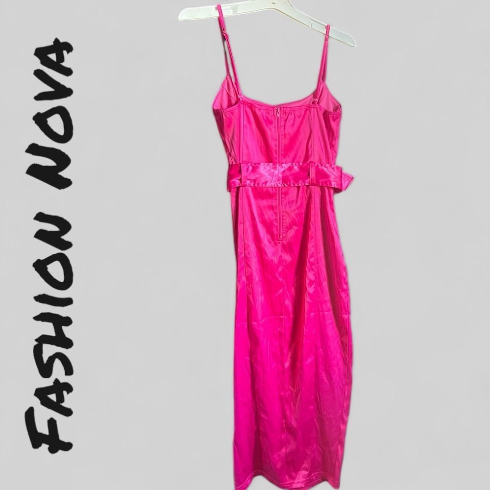 Preowned Fashion Nova No You're Not Dreaming Midi Dress -Fuchsia XS - Picture 7 of 8